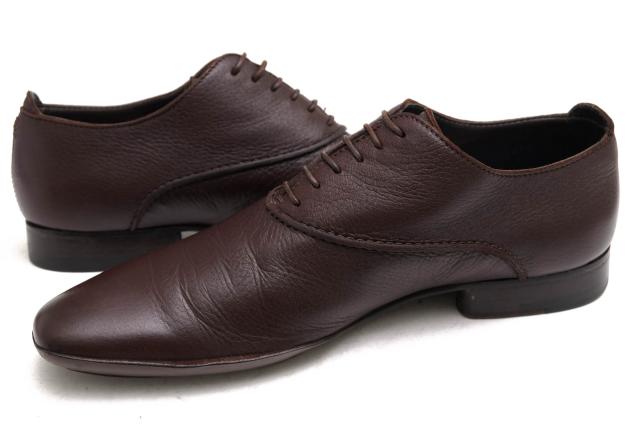 ○ゼニア Ermenegildo Zegna Z ジーゼニア fatto a mano ビジネスシューズ CA/02 AO132X プレーントゥ シボ革 シュリンクレザー メ 中古_2