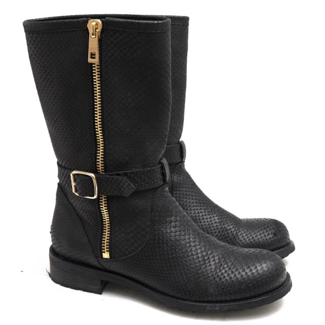 ○ジミーチュウ Jimmy Choo ミドル丈ブーツ エンジニアブーツ Durum バイカーブーツ サイドジップ レディース 【中古】 中古_1