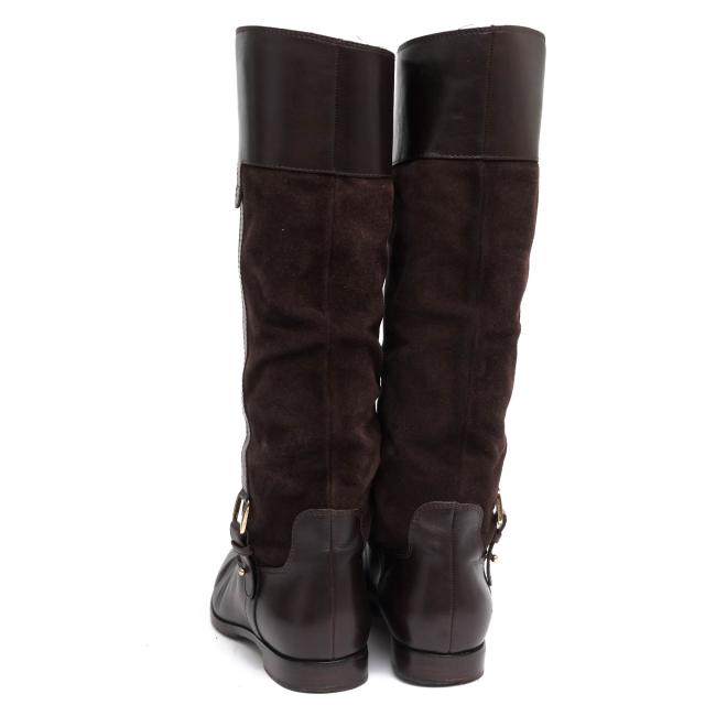 ○セルジオロッシ Sergio Rossi 牛革 カーフ スエード ロングブーツ