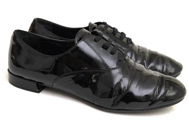 ○プラダ PRADA エナメル 牛革 ビジネスシューズ オックスフォードシューズ プレーントゥ レディース 【中古】 中古_1