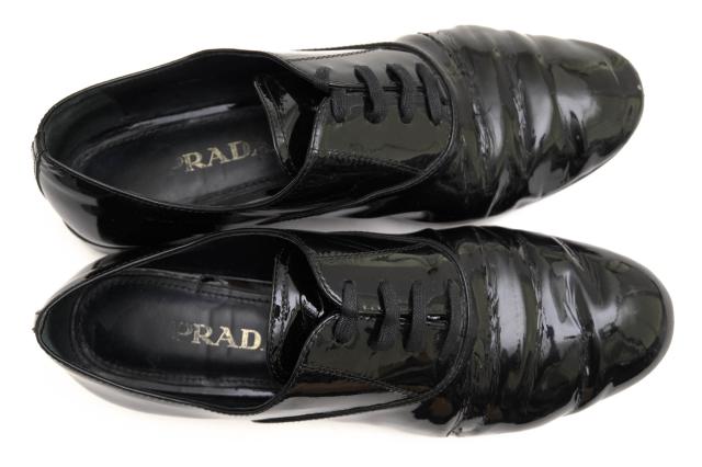 ○プラダ PRADA エナメル 牛革 ビジネスシューズ オックスフォードシューズ プレーントゥ レディース 【中古】 中古_4
