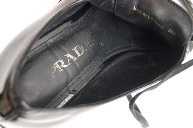 ○プラダ PRADA エナメル 牛革 ビジネスシューズ オックスフォードシューズ プレーントゥ レディース 【中古】 中古_7
