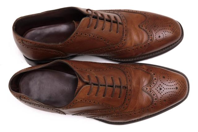 ○ローク Loake 1880 カーフ 牛革 ビジネスシューズ メダリオン ウイングチップ レザーソール グッドイヤーウェルト製法 メンズ 【 中古_4