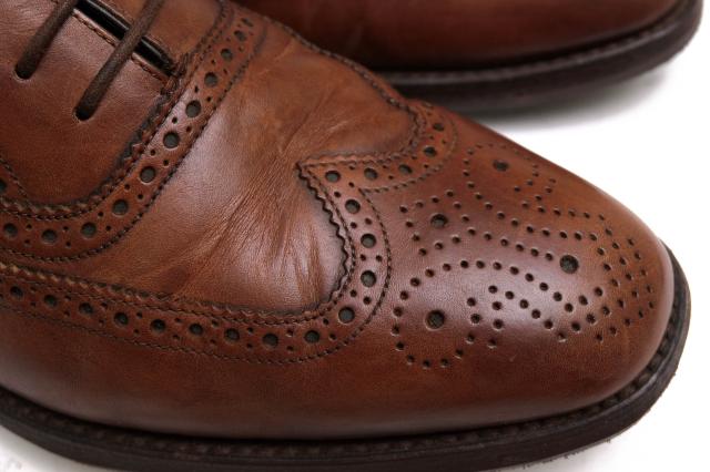 ○ローク Loake 1880 カーフ 牛革 ビジネスシューズ メダリオン ウイングチップ レザーソール グッドイヤーウェルト製法 メンズ 【 中古_5