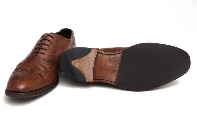 ○ローク Loake 1880 カーフ 牛革 ビジネスシューズ メダリオン ウイングチップ レザーソール グッドイヤーウェルト製法 メンズ 【 中古_6