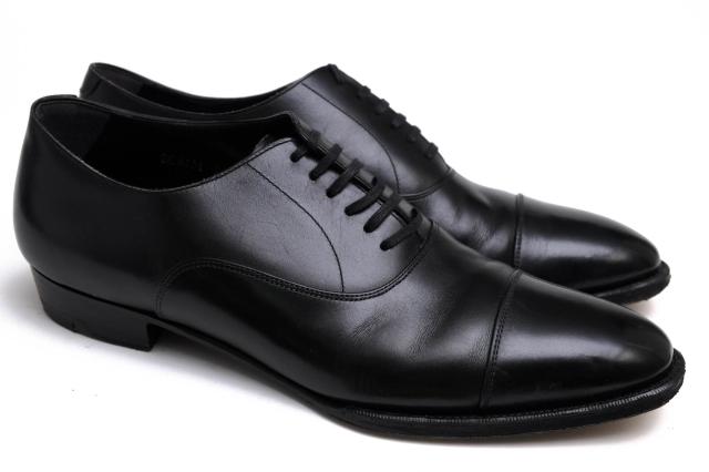○ビームス BEAMS アノネイ社ボックスカーフ 牛革 ビジネスシューズ 21-32-0063-302 6アイレット キャップトゥ レザーソール グッ 中古_1