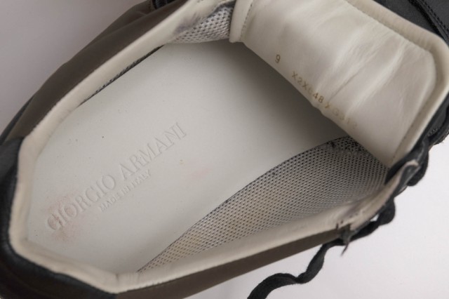 ○アルマーニ GIORGIO ARMANI 一部牛革 ローカットスニーカー メンズ 【中古】 中古