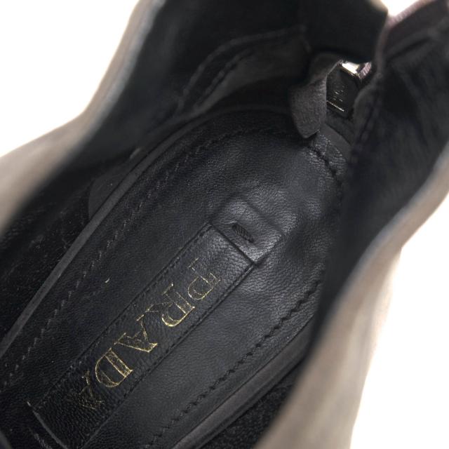 ○プラダ PRADA 牛革 ショートブーツ ブーティー プレーントゥ バックジップ レディース 【中古】 中古_7