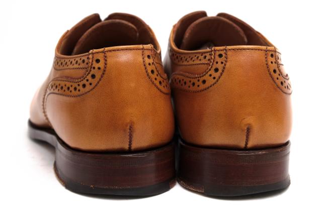 ○トリッカーズ Tricker's 牛革 カーフ ビジネスシューズ M6143 Belgrave ベルグレイブ クォーターブローグ キャップトゥ グッドイ 中古
