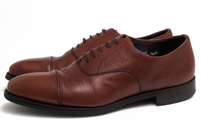 ○グレンソン GRENSON 牛革 カーフ ビジネスシューズ GRANTHAM ストレートチップ ダイナイトソール グッドイヤーウェルト製法 メン 中古