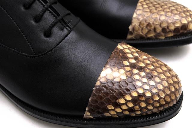 ○フットストックオリジナルズ FOOTSTOCK ORIGINALS 牛革 一部パイソン ビジネスシューズ FS151207-I STRAIGHT TIP BALMORAL スト  中古 ○フットストックオリジナルズ FOOTSTOCK ORIGINALS 牛革 一部パイソン