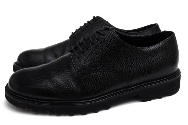 ○アルマーニ GIORGIO ARMANI サフィアーノレザー 牛革 ビジネスシューズ X2C403 プレーントゥ メンズ 【中古】 中古