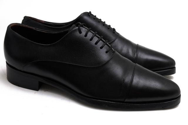 ○ジョンストン＆マーフィー JOHNSTON＆MURPHY CROWN ARISTOCRAFT クラウン アリストクラフト 牛革 カーフ ビジネスシューズ スト 中古_1