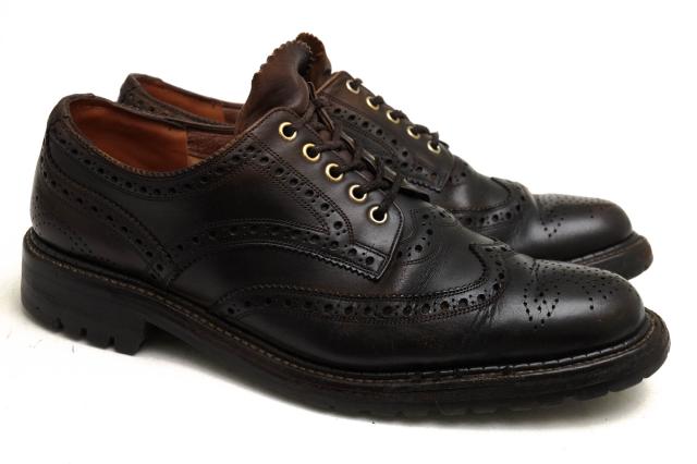 ○フットザコーチャー foot the coacher ホーウィン社オイルドステア 牛革 ビジネスシューズ WING SHOES king sole キングソール 中古_1