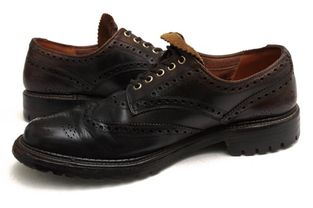 ○フットザコーチャー foot the coacher ホーウィン社オイルドステア 牛革 ビジネスシューズ WING SHOES king sole キングソール 中古_2