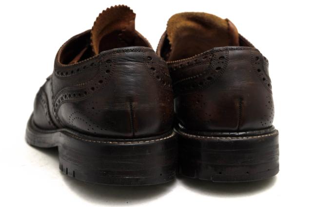 ○フットザコーチャー foot the coacher ホーウィン社オイルドステア 牛革 ビジネスシューズ WING SHOES king sole キングソール 中古_3