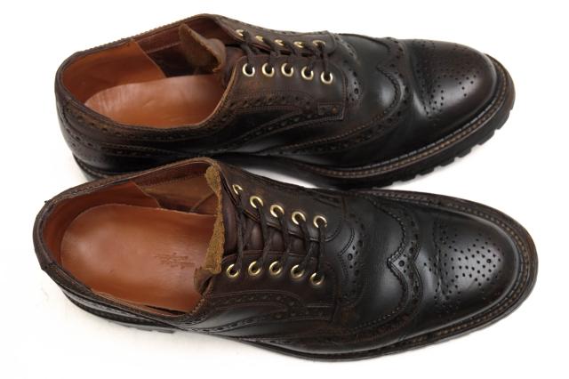 ○フットザコーチャー foot the coacher ホーウィン社オイルドステア 牛革 ビジネスシューズ WING SHOES king sole キングソール 中古_4