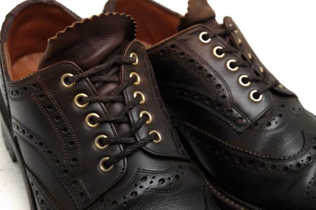 ○フットザコーチャー foot the coacher ホーウィン社オイルドステア 牛革 ビジネスシューズ WING SHOES king sole キングソール 中古_5
