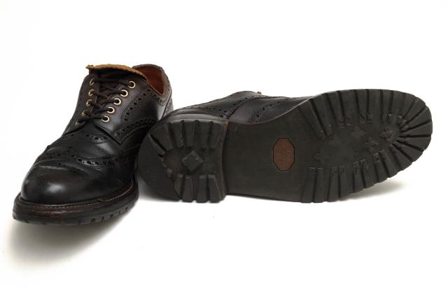 ○フットザコーチャー foot the coacher ホーウィン社オイルドステア 牛革 ビジネスシューズ WING SHOES king sole キングソール 中古_6
