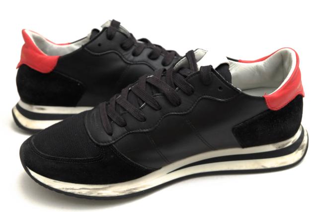 ○フィリップ モデル PHILIPPE MODEL 一部スエード 牛革 ローカットスニーカー PHI381402 TROPEZ X トロペ メンズ 【中古】 中古