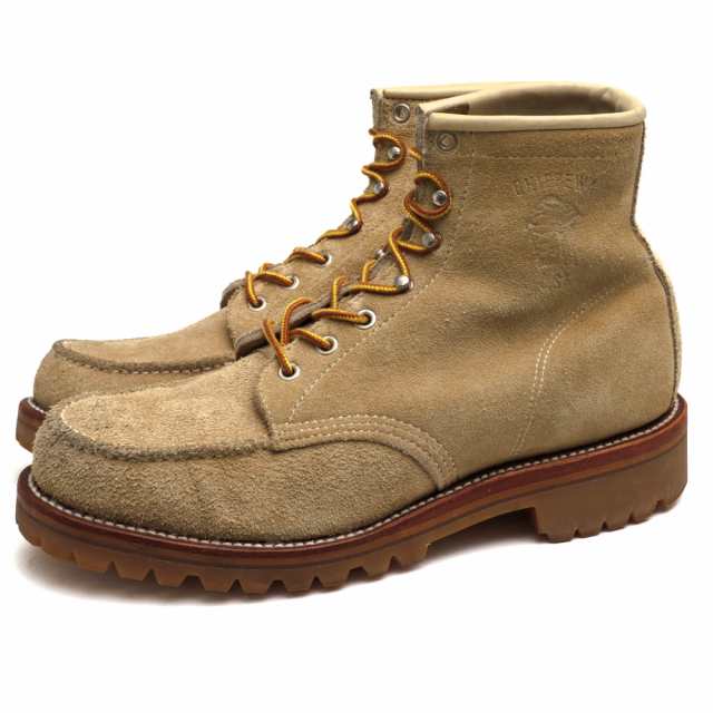 ○チペワ CHIPPEWA 牛革 ワークブーツ 27015 6-inch SUEDE MOC-TOE ラグソール モックトゥ Vibramソール グッドイヤーウェルト製法 中古