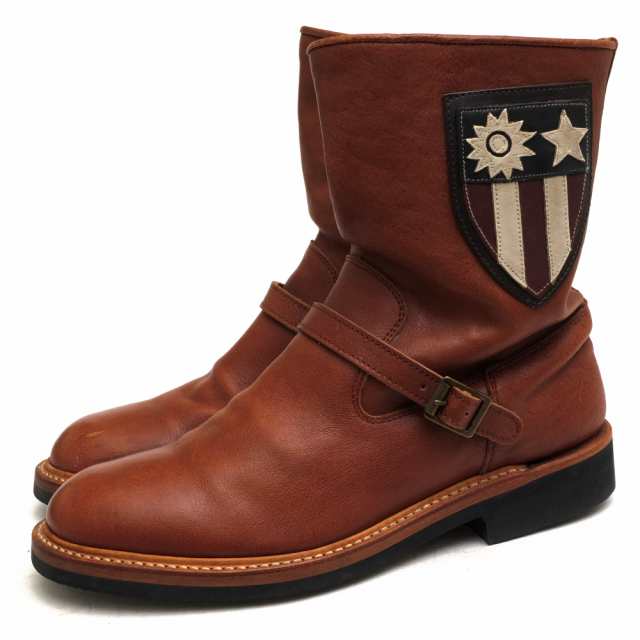 ○バズリクソンズ Buzz Rickson's カウハイドレザー 牛革 エンジニアブーツ BR02010 CIVILIAN PATCH BOOTS シビリアンパッチブーツ 中古