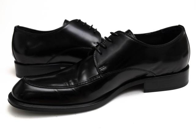 ○アルマーニ EMPORIO ARMANI 牛革 ビジネスシューズ ガラス加工 U