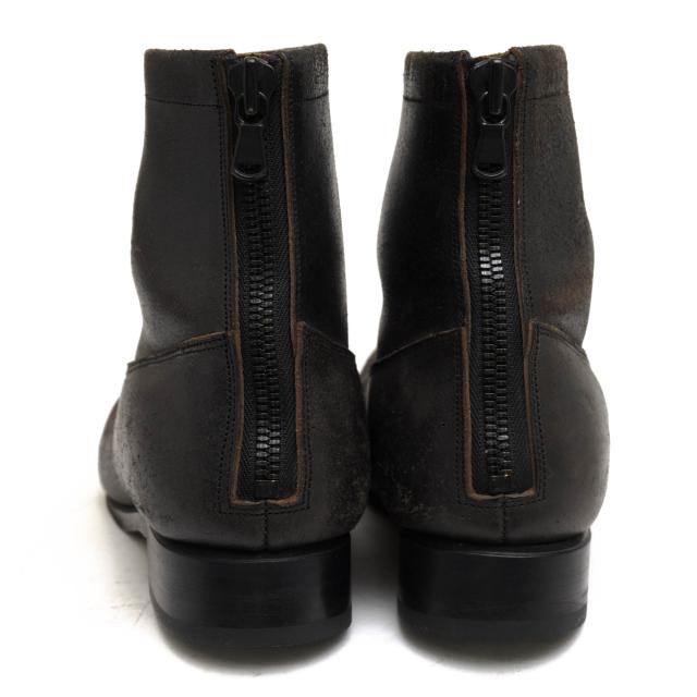 ○ジュンハシモト junhashimoto イタリアンショルダーリバース 牛革 バックジップブーツ S1311003 NEW BACK ZIP BOOTS ITALY SHOUL 中古_3
