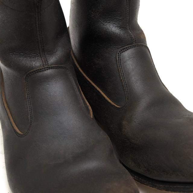 ○ジュンハシモト junhashimoto イタリアンショルダーリバース 牛革 バックジップブーツ S1311003 NEW BACK ZIP BOOTS ITALY SHOUL 中古_4
