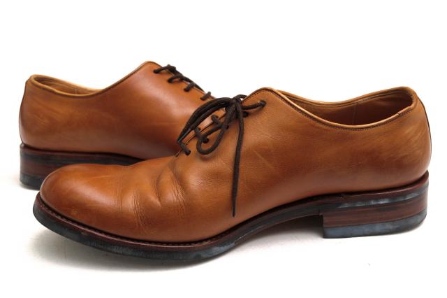 【未使用】YANKO ドレスシューズ　ホールカット　プレーントゥー　ブラウン系 未使用】YANKO ドレスシューズ ホールカット プレーントゥー ブラウン