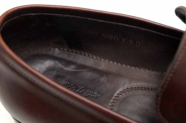 ○ゼニア Ermenegildo Zegna 牛革 カーフ コインローファー CA09 A0811 モカシン グッドイヤーウェルト製法 レザーソール メンズ 中古