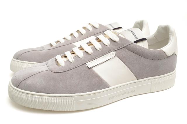 ○アルマーニ EMPORIO ARMANI 牛革 ローカットスニーカー X4X541 XM692  メンズ 【中古】 中古