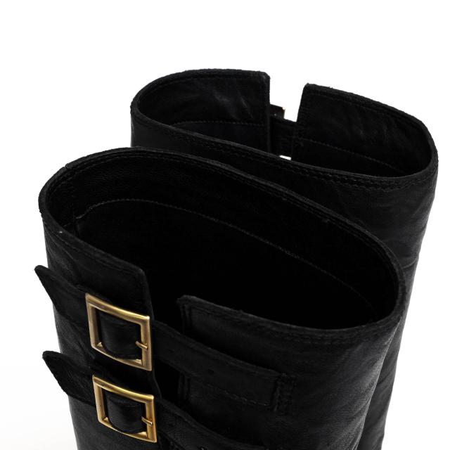 ○ジミーチュウ Jimmy Choo バイカーブーツ カーフ 牛革 エンジニアブーツ Yule Biker Boot プレーントゥ 乗馬ブーツ ジョッキーブ 中古_4