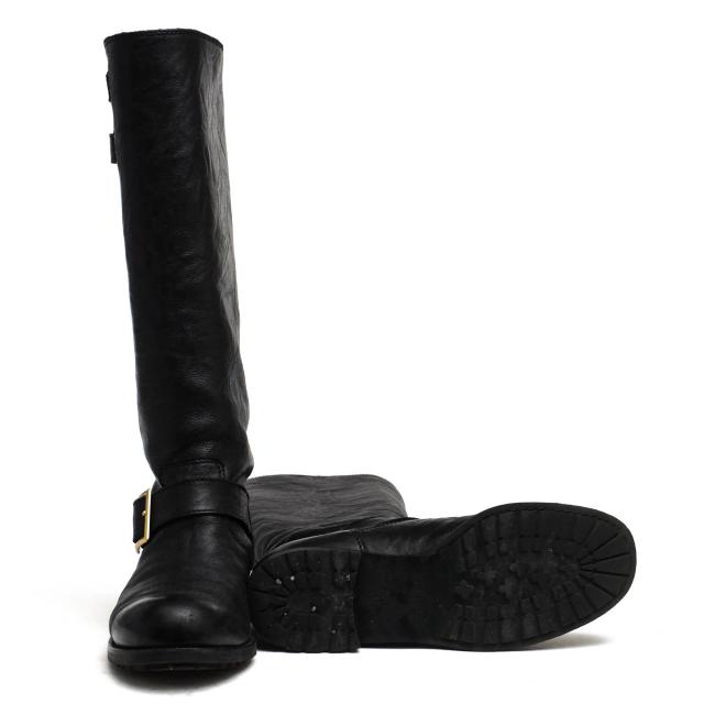 ○ジミーチュウ Jimmy Choo バイカーブーツ カーフ 牛革 エンジニアブーツ Yule Biker Boot プレーントゥ 乗馬ブーツ ジョッキーブ 中古_6