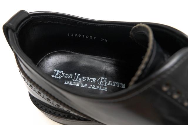 ○キッズラブゲイト KIDS LOVE GAITE 牛革 ビジネスシューズ 13A91021 ウイングチップ グッドイヤーウェルト製法 レザーソール メ 中古_7