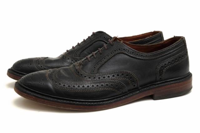 ○アレン エドモンズ Allen Edmonds 牛革 カーフ ビジネスシューズ McTavish メダリオン ウイングチップ レザーソール グッドイヤ 中古