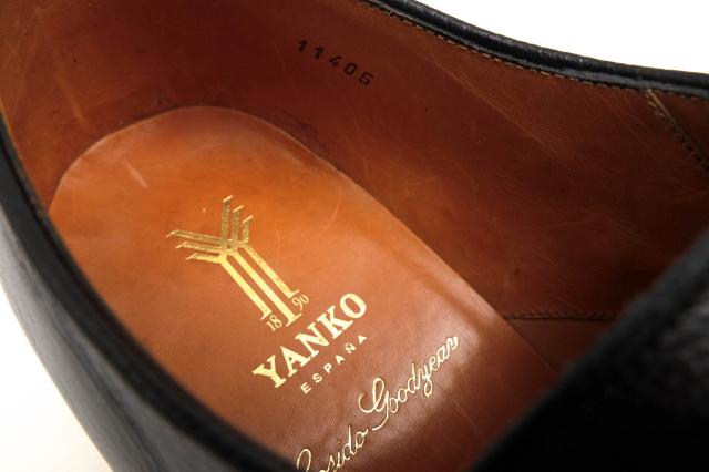○ヤンコ YANKO 牛革 カーフ ビジネスシューズ 11405 オックスフォードシューズ プレーントゥ グッドイヤーウェルト製法 メンズ 【 中古の通販は