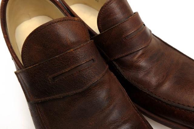 ○ジュンハシモト junhashimoto ホーウィン社製ヘビーホース 馬革 ローファー S27 XC01 スリッポン レザーソール メンズ 【  中古 ○ジュンハシモト junhashimoto ホーウィン社製ヘビーホース 馬革