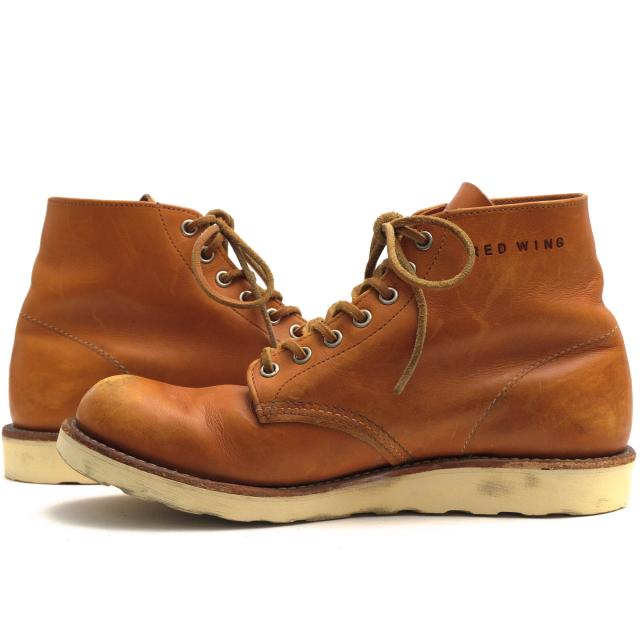 ○レッドウィング RED WING 復刻 犬タグ ゴールドラセット セコイア 牛革 ワークブーツ 9871 6inch CLASSIC ROUND TOE クラシック 中古_2