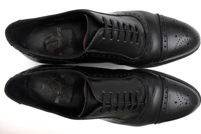 ○シェットランドフォックス SHETLANDFOX 国産キップ 牛革 ビジネスシューズ 002F SF Coventry コベントリー ストレートチップ ダ  中古 ○シェットランドフォックス SHETLANDFOX 国産キップ 牛革 ビジネス