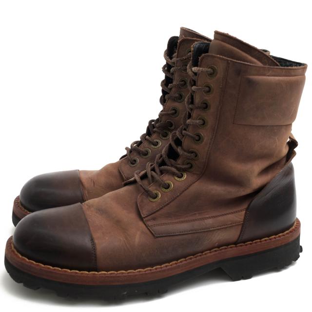 ○ドルガバ DOLCE＆GABBANA ヌバックレザー 牛革 ワークブーツ CA2863 POLACCHINO SPORTIVO コンバットブーツ ストレートチップ ミ 中古