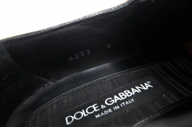 ○ドルガバ DOLCE＆GABBANA 牛革 カーフ ビジネスシューズ 6273 サイドエラスティック スリッポン サイドゴア メンズ 【中古】 中古