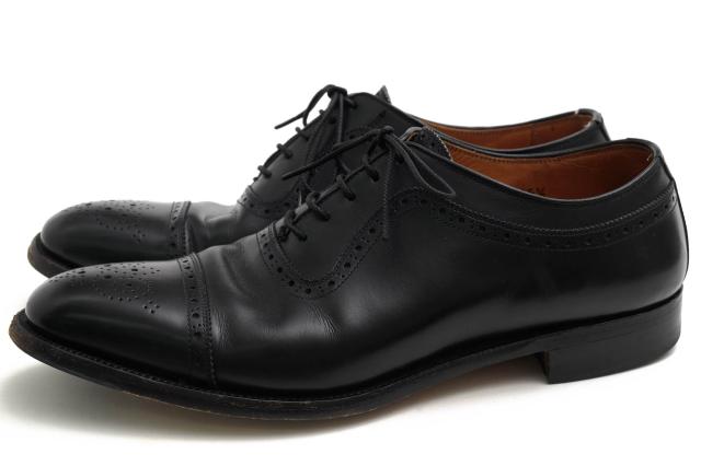 ○スコッチグレイン SCOTCH GRAIN 牛革 カーフ ビジネスシューズ 930 インペリアルII セミブローグ キャップトゥ レザーソール グ  中古