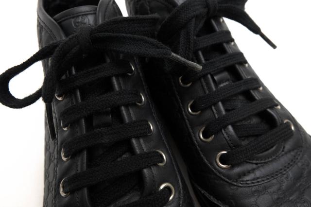 ○グッチ GUCCI GGシマレザー 牛革 ハイカットスニーカー 391499  レディース 【中古】 中古の通販は