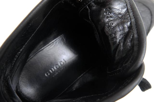 ○グッチ GUCCI GGシマレザー 牛革 ハイカットスニーカー 391499  レディース 【中古】 中古の通販は