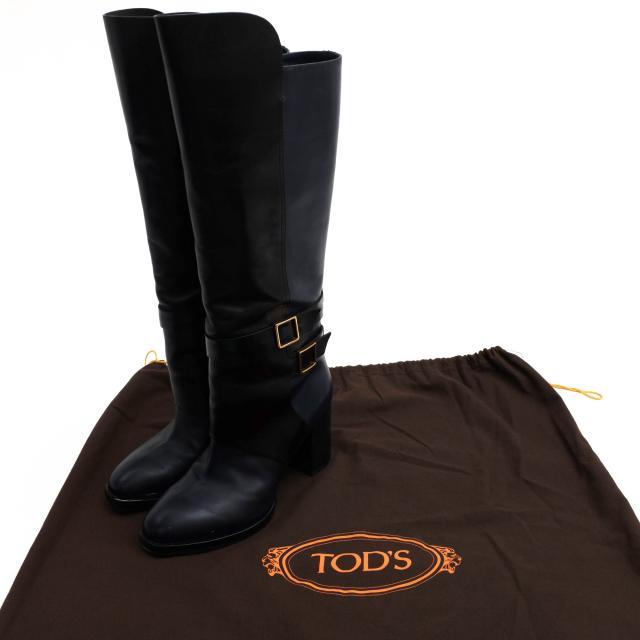 ○トッズ TOD'S 牛革 カーフ ロングブーツ ジョッパーブーツ バイカラー レディース 【中古】 中古_8