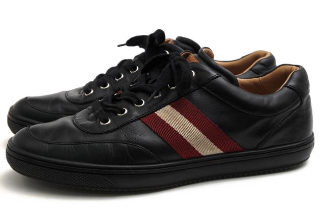 ○バリー BALLY 牛革 カーフ ローカットスニーカー ORIANO バリーストライプ メンズ 【中古】 中古