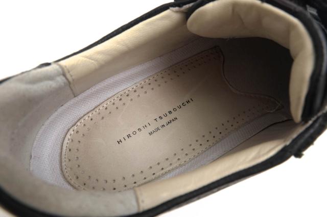 ○ヒロシツボウチ HIROSHI TSUBOUCHI 牛革 ローカットスニーカー 0917 シボ革 シュリンクレザー メンズ 【中古】 中古