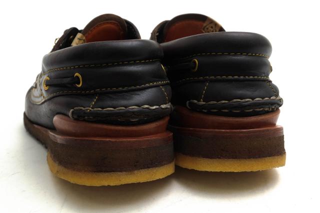 ○ビズビム VISVIM 米国ホーウィン社クロムエクセル 牛革 デッキシューズ AMERICANA DECK CREPE-FOLK クレープソール モカシン メ 中古_3