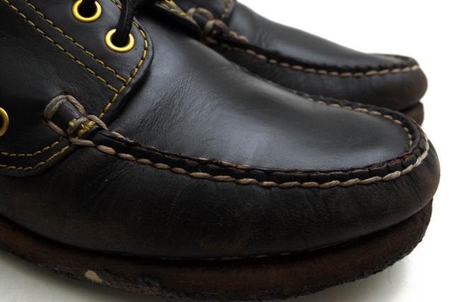 ○ビズビム VISVIM 米国ホーウィン社クロムエクセル 牛革 デッキシューズ AMERICANA DECK CREPE-FOLK クレープソール モカシン メ 中古_5